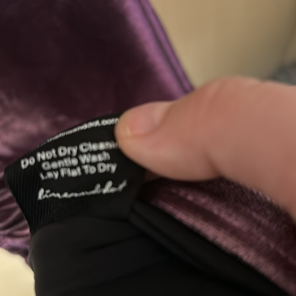 Line & Dot Purple Metallic Asymmetrical Bodycon Cutout Dress Size Medium NWT - Picture 8 of 8